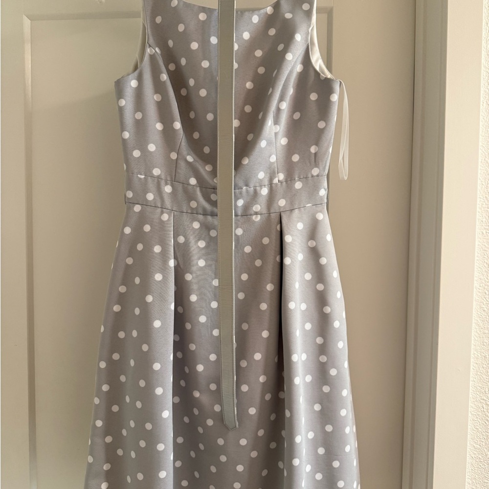 White House Black Market Gray Polka Dot Backless Dress